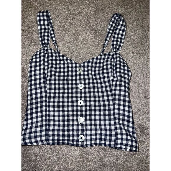 Abercrombie & Fitch Gingham Top Cami Tank XS - Picture 1 of 6